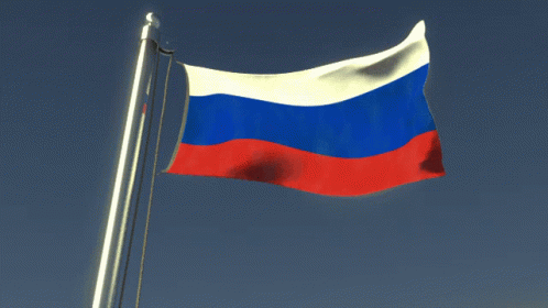 the russian flag flying high in the air