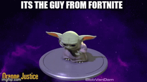 an animated baby yoda figure with the caption its the guy from forte