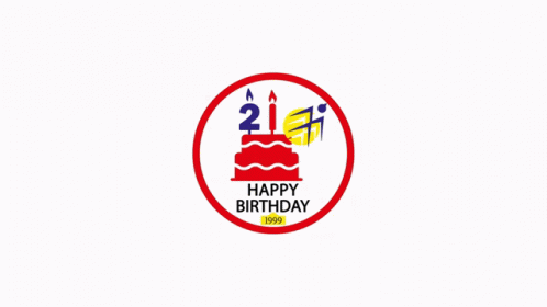 the birthday cake logo is decorated with candles