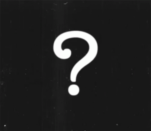 a question mark in white with a black background