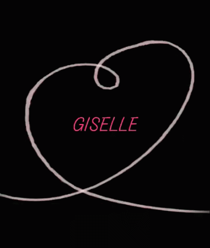 a heart with a name giselie written on it