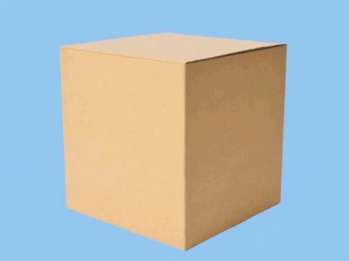 an open blue paper box in the middle of the picture