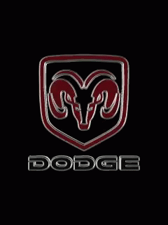 the dodge emblem is shown on a black background