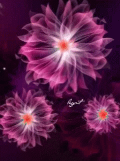 a purple and white flower wallpaper with space in the background