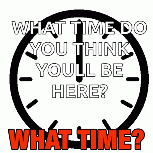 a large clock with an ad saying what time do you think you are here?