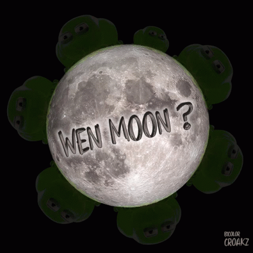 a cartoon image with the words we're moon on it