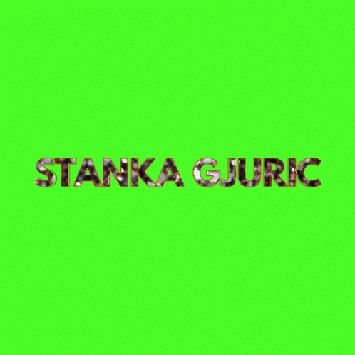 a green screen with the word stanka gurue
