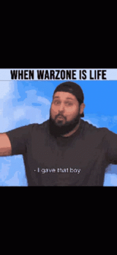 the man in this ad has an expression that reads, when warzone is life i give that boy