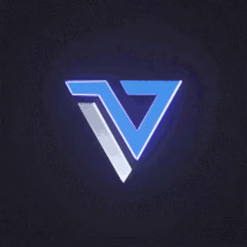 the v logo on a dark background
