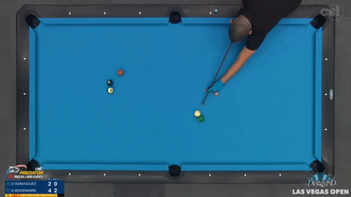 an overhead s of a person playing pool