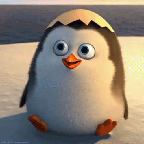 a cartoon picture of a small penguin