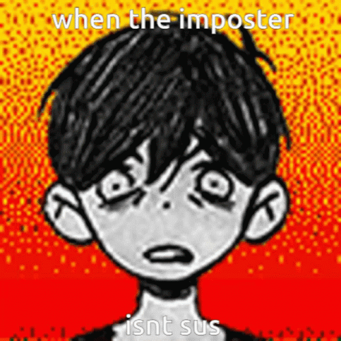 an art print of a boy with the caption when the imposter isn't sui
