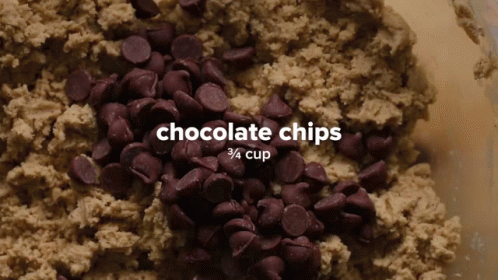 blue bowl of chocolate chips for a snack recipe