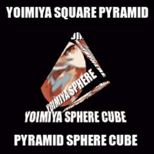 a square logo with the word yumiya sphere in a black background