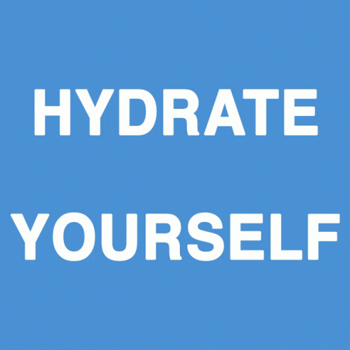 two letters that read hydrate yourself in white font