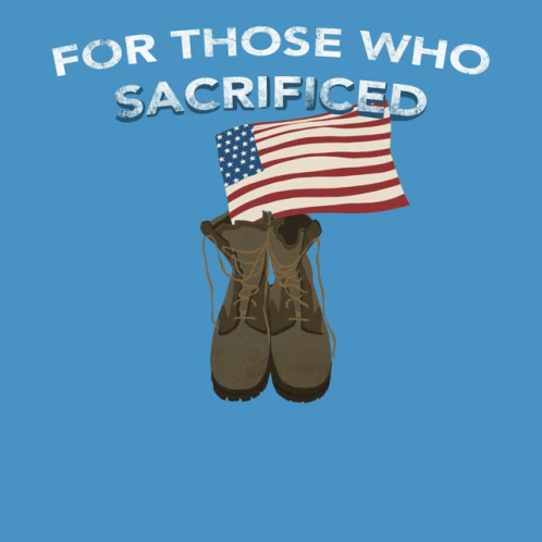 a poster with a pair of shoes and a us flag