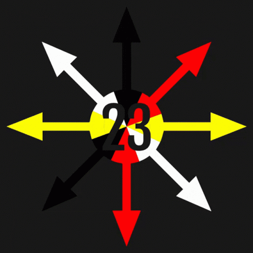 a stylized graphic of arrows pointing the direction of 3
