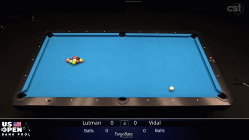 a pool game is seen on the screen
