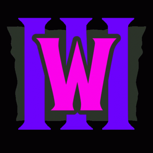 the logo for the word w is painted in pink