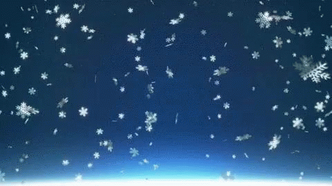 snowflakes falling and floating on the surface