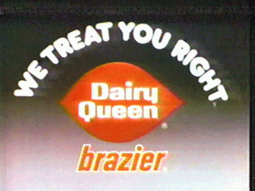 a television screen with the logo for dain queen and izer