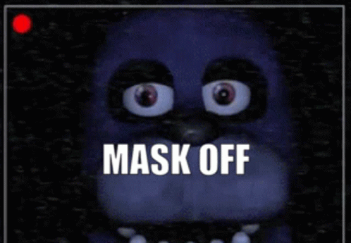 the logo for mask off against a black background
