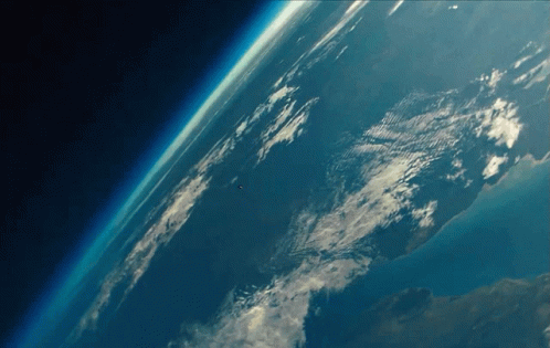 an aerial view of the earth showing the ocean and land