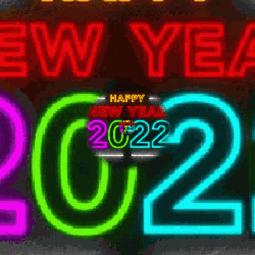 happy new year 2012 neon sign with date and numbers