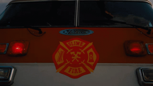 blue fire and rescue decal on a white and blue car