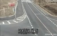 the web cam shows a road blocked off with white paint
