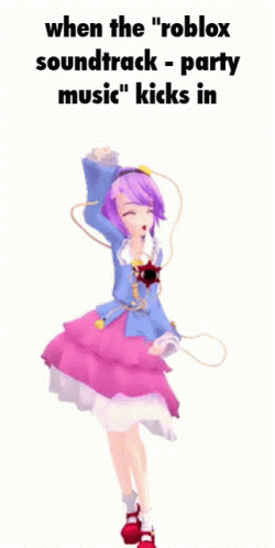 a white and blue cartoon woman with a pink hat and long purple hair