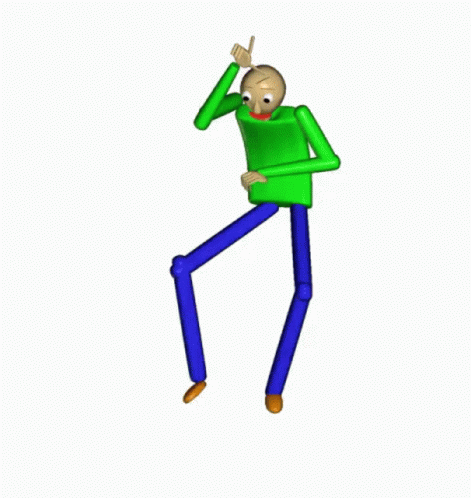 a cartoon figure making gestures with his hands