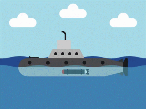 an animated image of a boat floating in the sea