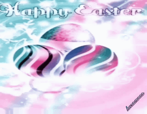 the words, happy easter are spelled by an elegant design