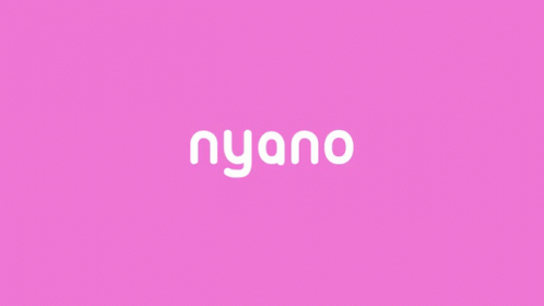 the text nyanoo on a pink background