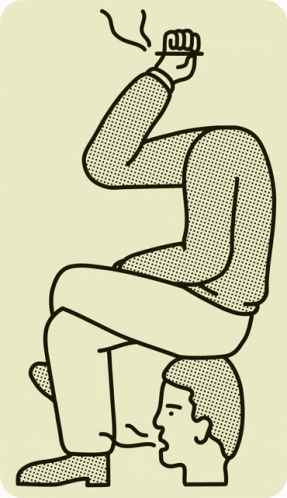 a black and white drawing with a man blowing his nose