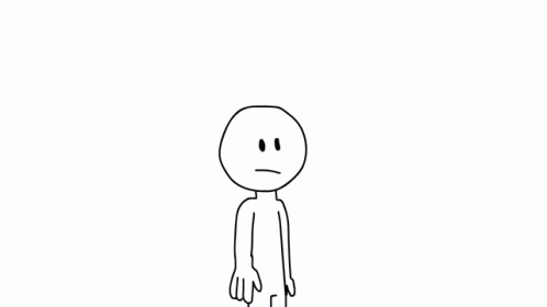 this is a drawing of a small man standing alone
