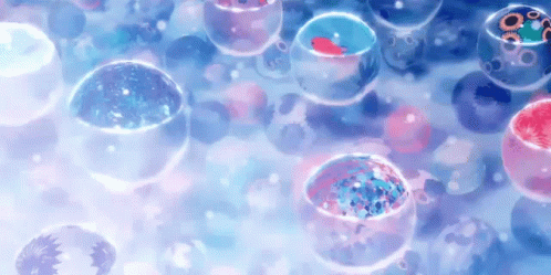 a close up view of many bubbles in water