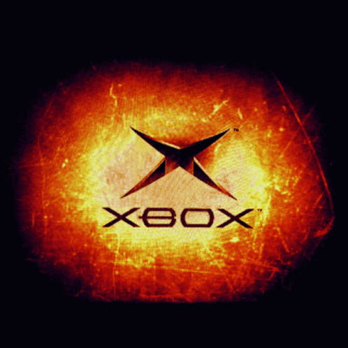x - logo blue on a black background