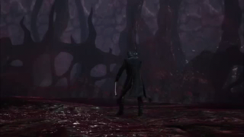 a weird creature standing alone in a swamp