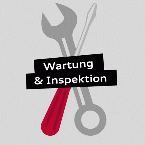 a pair of wrenches sits next to the words warting and inspection