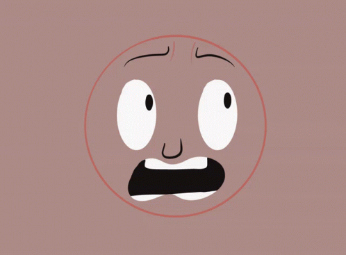 a cartoon face with a mustache sticking out of its mouth