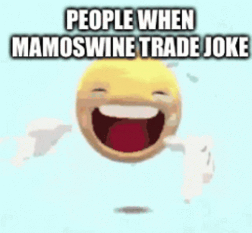 a blue smiley face with a caption about the words people when mam's wine trade joke
