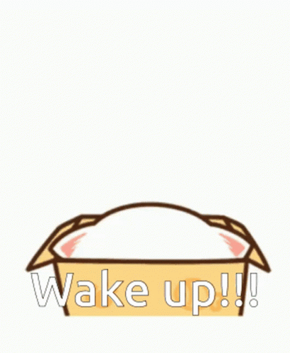 a phone screen with the words wake up