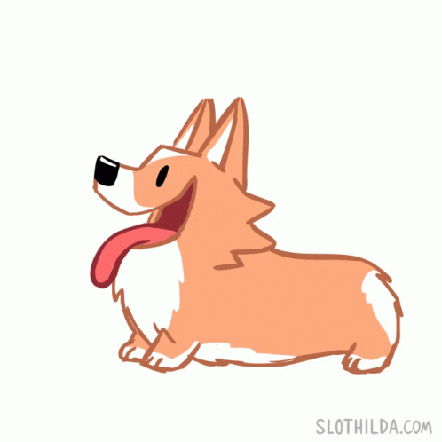 cartoon drawing of a dog with his tongue out