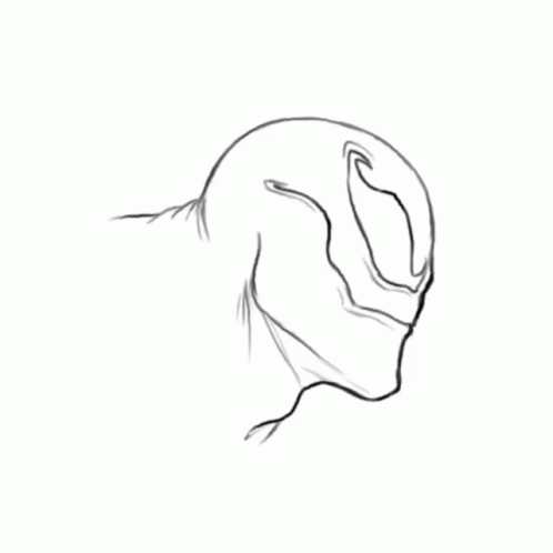 a drawing of a horse's head, the head has hair