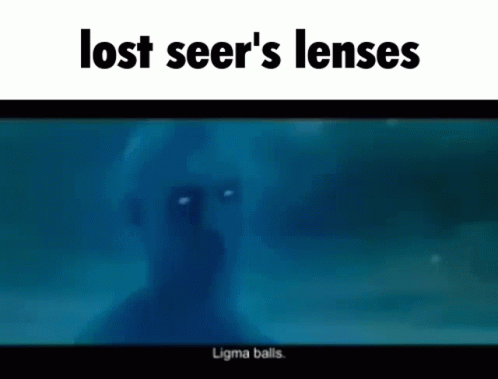 a po of a man's face and hands over the words lost seer's lens