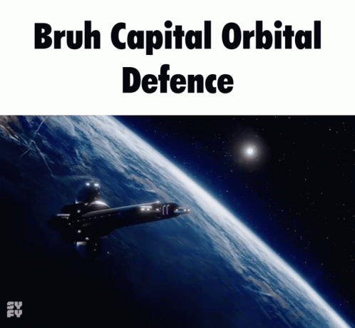 a poster with the words brouk capital orbital defence