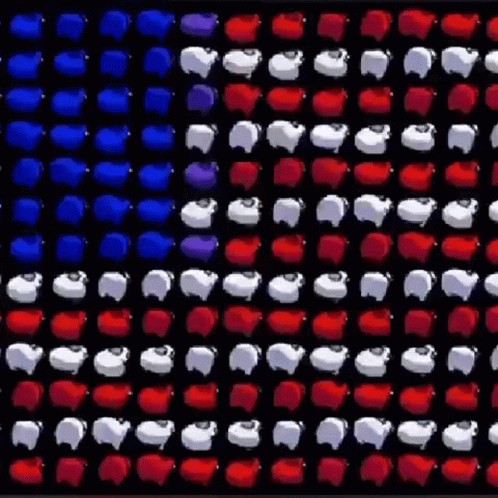 a picture with several red white and blue colors