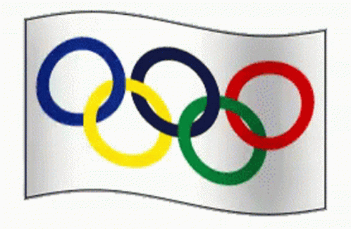 the olympic symbol is shown with blue, green, and red colors